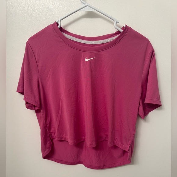 Nike Women's Pink Cropped Tee - Picture 1 of 4